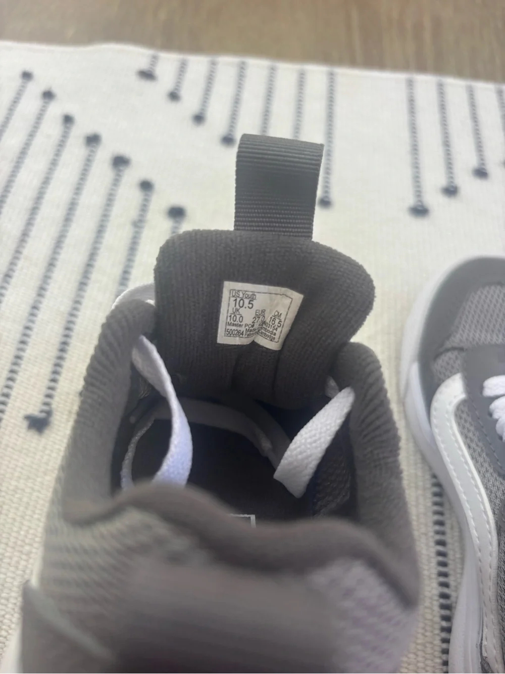 Vans Youth Gray & White Sneakers Size 10.5C New Without Box